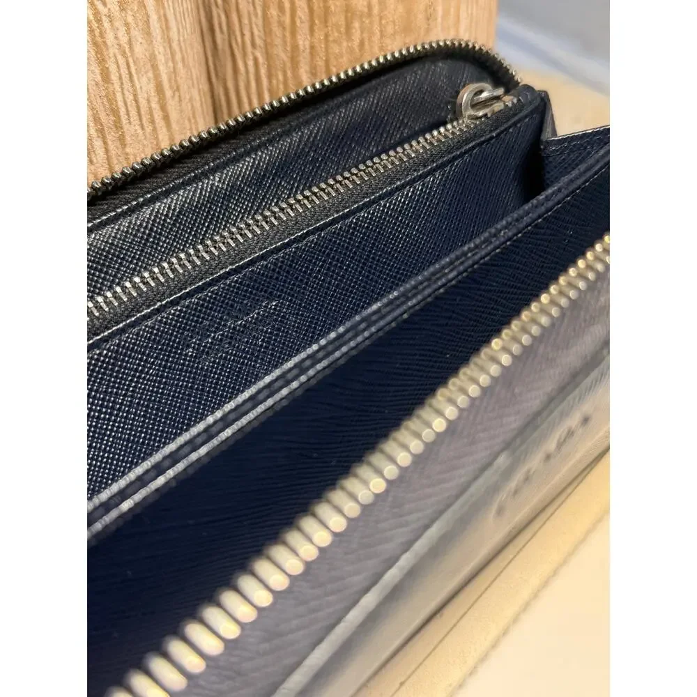 Prada Saffiano Leather Zip-Around Long Wallet